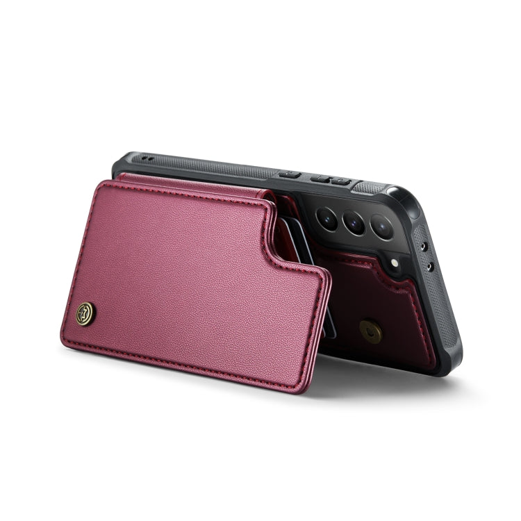 For Samsung Galaxy S21+ 5G CaseMe C22 Card Slots Holder RFID Anti-theft Phone Case(Wine Red) - free shipping - PMC Jewellery - Order now!