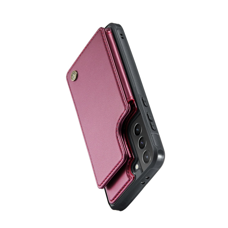 For Samsung Galaxy S21+ 5G CaseMe C22 Card Slots Holder RFID Anti-theft Phone Case(Wine Red) - free shipping - PMC Jewellery - Order now!