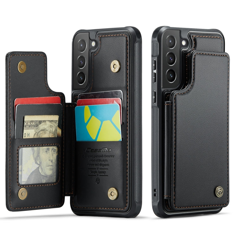For Samsung Galaxy S21+ 5G CaseMe C22 Card Slots Holder RFID Anti-theft Phone Case(Black) - free shipping - PMC Jewellery - Order now!