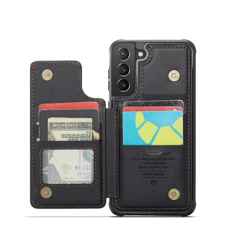 For Samsung Galaxy S21+ 5G CaseMe C22 Card Slots Holder RFID Anti-theft Phone Case(Black) - free shipping - PMC Jewellery - Order now!