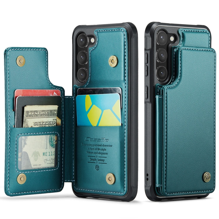 For Samsung Galaxy S23 5G CaseMe C22 Card Slots Holder RFID Anti-theft Phone Case(Blue Green) - free shipping - PMC Jewellery - Order now!