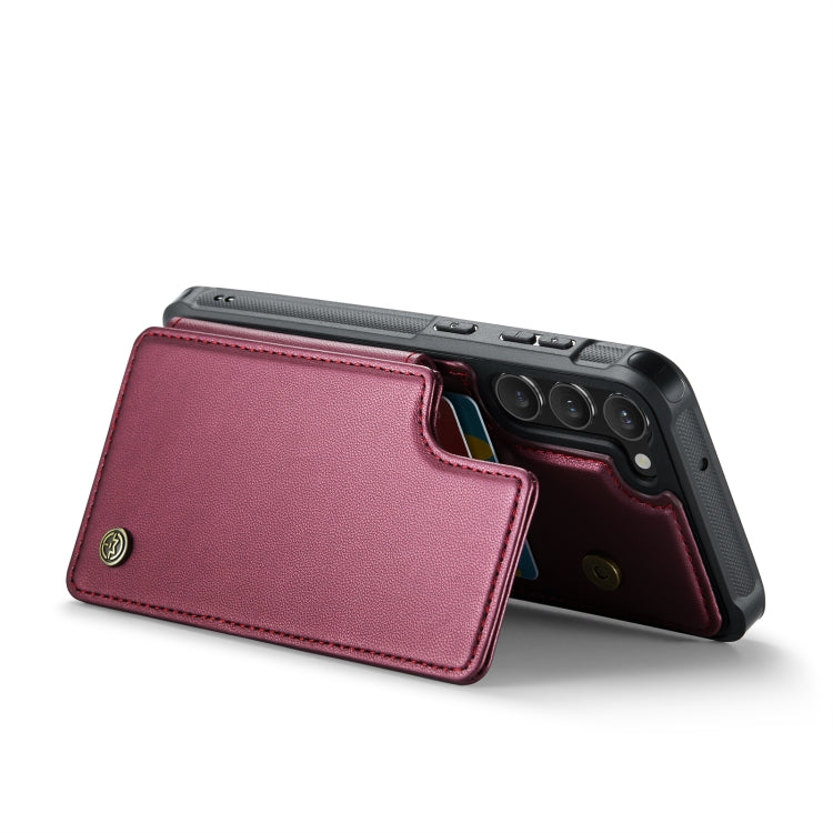 For Samsung Galaxy S23 5G CaseMe C22 Card Slots Holder RFID Anti-theft Phone Case(Wine Red) - free shipping - PMC Jewellery - Order now!
