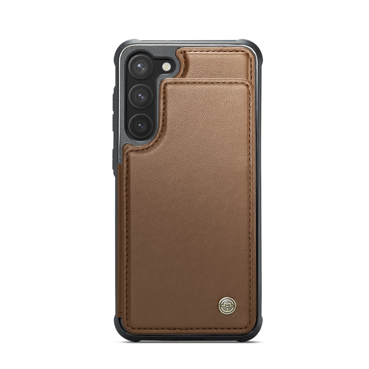 For Samsung Galaxy S23 5G CaseMe C22 Card Slots Holder RFID Anti-theft Phone Case(Brown) - free shipping - PMC Jewellery - Order now!