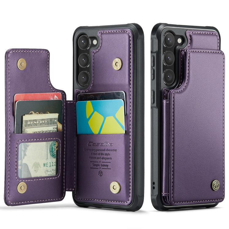 For Samsung Galaxy S23 5G CaseMe C22 Card Slots Holder RFID Anti-theft Phone Case(Purple) - free shipping - PMC Jewellery - Order now!