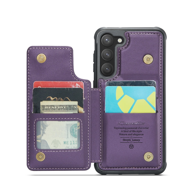 For Samsung Galaxy S23 5G CaseMe C22 Card Slots Holder RFID Anti-theft Phone Case(Purple) - free shipping - PMC Jewellery - Order now!