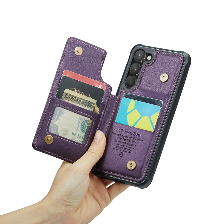 For Samsung Galaxy S23 5G CaseMe C22 Card Slots Holder RFID Anti-theft Phone Case(Purple) - free shipping - PMC Jewellery - Order now!
