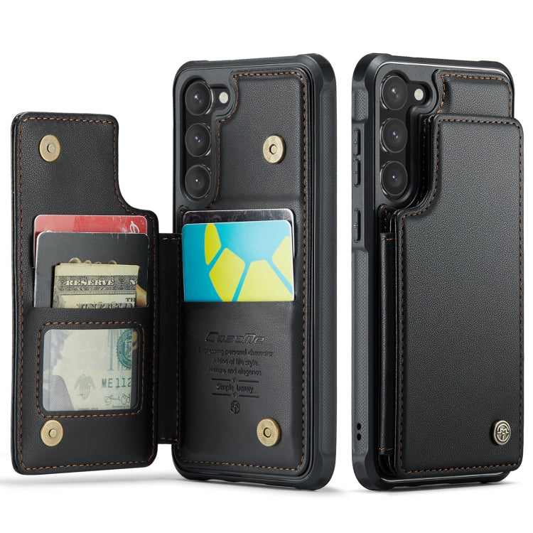 For Samsung Galaxy S23 5G CaseMe C22 Card Slots Holder RFID Anti-theft Phone Case(Black) - free shipping - PMC Jewellery - Order now!