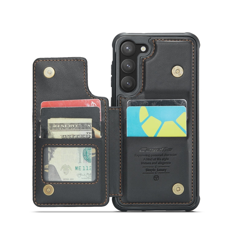 For Samsung Galaxy S23 5G CaseMe C22 Card Slots Holder RFID Anti-theft Phone Case(Black) - free shipping - PMC Jewellery - Order now!