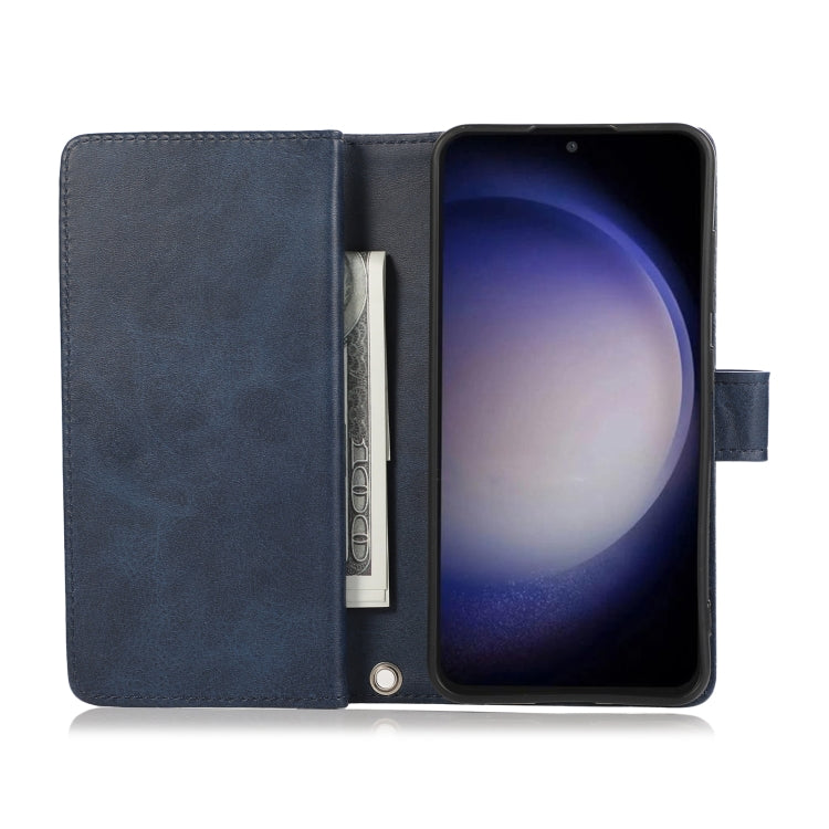 For Samsung Galaxy S24 5G Wristband Card Slot Leather Phone Case(Blue) - free shipping - PMC Jewellery - Order now!