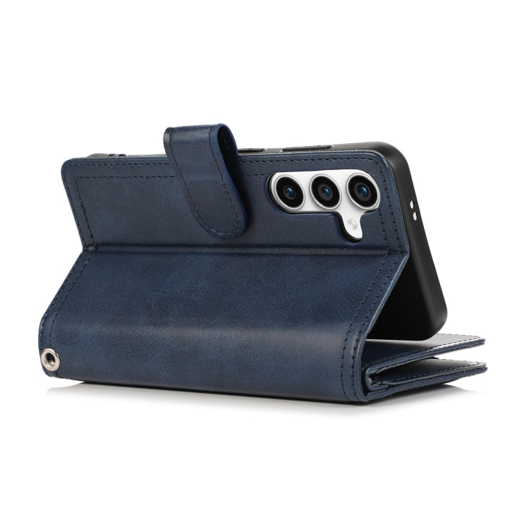 For Samsung Galaxy S24 5G Wristband Card Slot Leather Phone Case(Blue) - free shipping - PMC Jewellery - Order now!