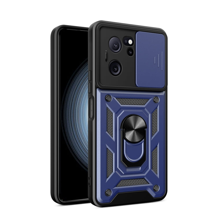 For Xiaomi Redmi K60 Ultra 5G Sliding Camera Cover Design TPU Hybrid PC Phone Case(Blue) - Redmi K60 Ultra Cases by PMC TechLife | Online Shopping South Africa | PMC TechLife | Buy Now Pay Later Mobicred
