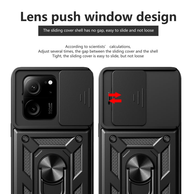 For Xiaomi 13T/13T Pro/Redmi K60 Ultra Sliding Camera Cover Design TPU Hybrid PC Phone Case(Black) - Redmi K60 Ultra Cases by PMC TechLife | Online Shopping South Africa | PMC TechLife | Buy Now Pay Later Mobicred