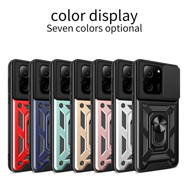 For Xiaomi 13T/13T Pro/Redmi K60 Ultra Sliding Camera Cover Design TPU Hybrid PC Phone Case(Rose Gold) - Redmi K60 Ultra Cases by PMC TechLife | Online Shopping South Africa | PMC TechLife | Buy Now Pay Later Mobicred
