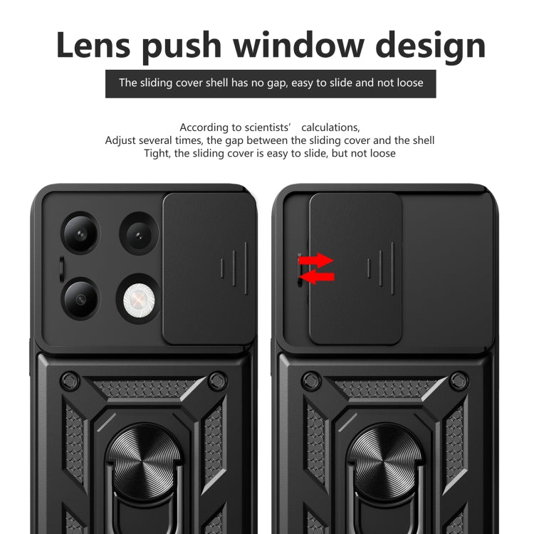 For Xiaomi Redmi Note 13 4G Global Sliding Camera Cover Design TPU Hybrid PC Phone Case(Gold) - Note 13 Cases by PMC TechLife | Online Shopping South Africa | PMC TechLife | Buy Now Pay Later Mobicred