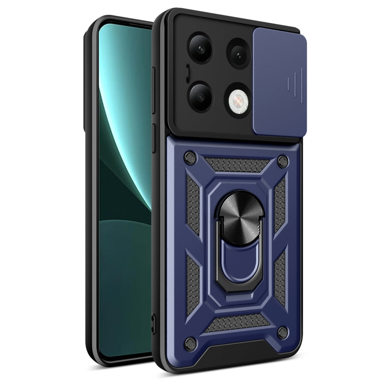 For Xiaomi Redmi Note 13 4G Global Sliding Camera Cover Design TPU Hybrid PC Phone Case(Blue) - Xiaomi Cases by PMC TechLife | Online Shopping South Africa | PMC TechLife | Buy Now Pay Later Mobicred