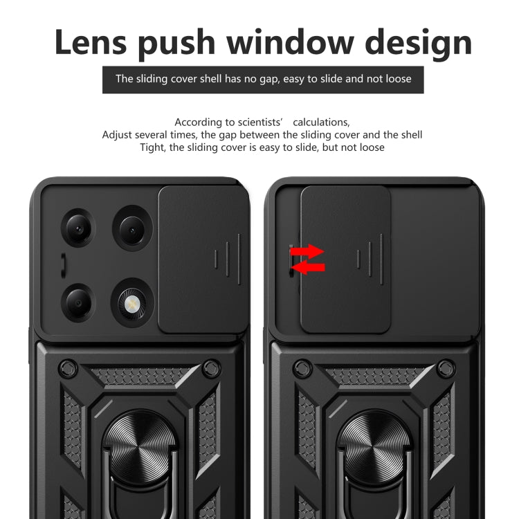 For Xiaomi Redmi Note 13 Pro 4G Global Sliding Camera Cover Design TPU Hybrid PC Phone Case(Blue) - Note 13 Pro Cases by PMC TechLife | Online Shopping South Africa | PMC TechLife | Buy Now Pay Later Mobicred