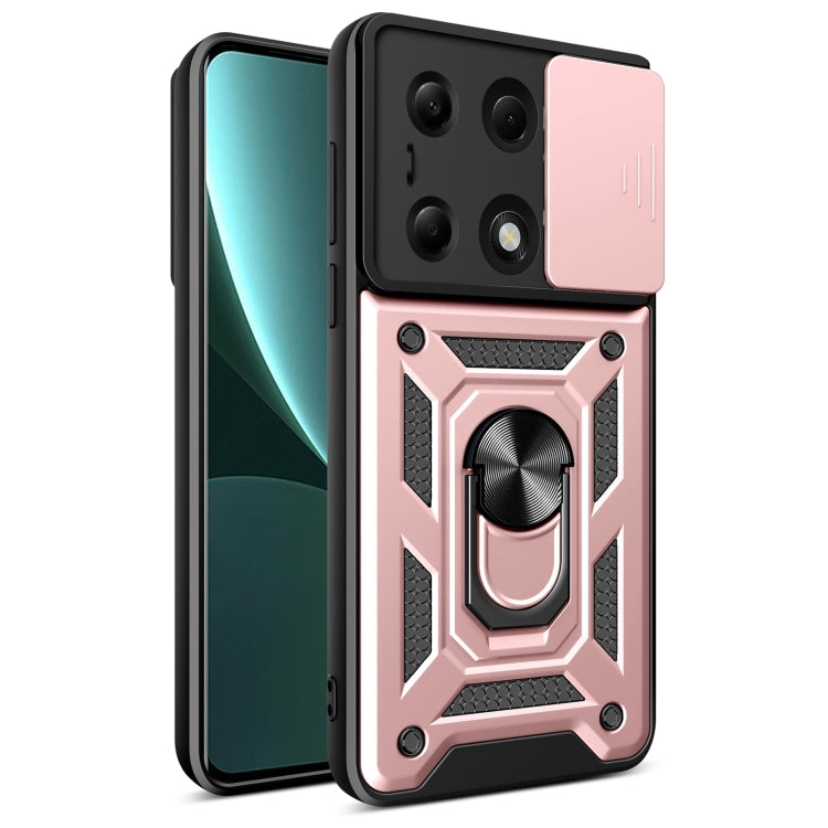 For Xiaomi Redmi Note 13 Pro 4G Global Sliding Camera Cover Design TPU Hybrid PC Phone Case(Rose Gold) - Note 13 Pro Cases by PMC TechLife | Online Shopping South Africa | PMC TechLife | Buy Now Pay Later Mobicred