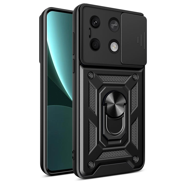 For Xiaomi Redmi Note 13 5G Sliding Camera Cover Design TPU Hybrid PC Phone Case(Black) - Note 13 Cases by PMC TechLife | Online Shopping South Africa | PMC TechLife | Buy Now Pay Later Mobicred