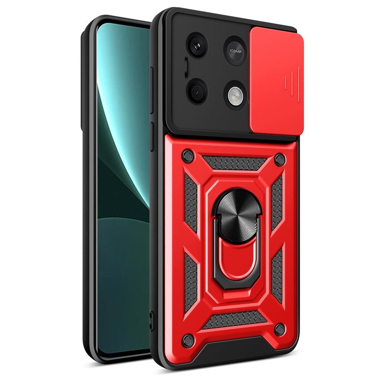 For Xiaomi Redmi Note 13 5G Sliding Camera Cover Design TPU Hybrid PC Phone Case(Red) - Xiaomi Cases by PMC TechLife | Online Shopping South Africa | PMC TechLife | Buy Now Pay Later Mobicred