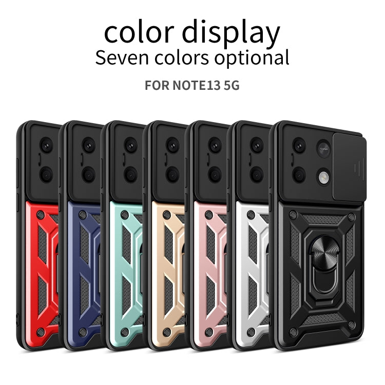 For Xiaomi Redmi Note 13 5G Sliding Camera Cover Design TPU Hybrid PC Phone Case(Rose Gold) - Note 13 Cases by PMC TechLife | Online Shopping South Africa | PMC TechLife | Buy Now Pay Later Mobicred