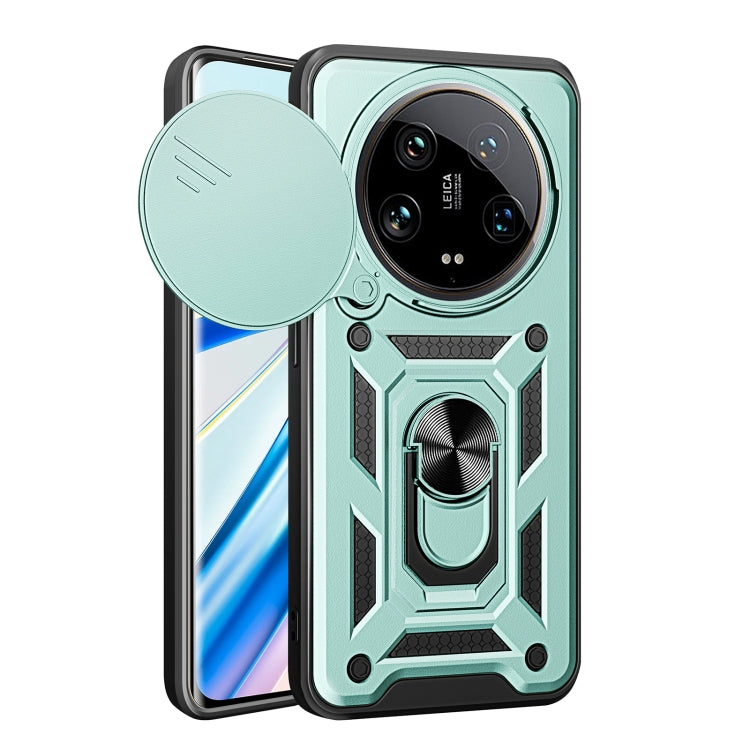 For Xiaomi 14 Ultra Sliding Camera Cover Design TPU Hybrid PC Phone Case(Mint Green) - 14 Ultra Cases by PMC TechLife | Online Shopping South Africa | PMC TechLife | Buy Now Pay Later Mobicred