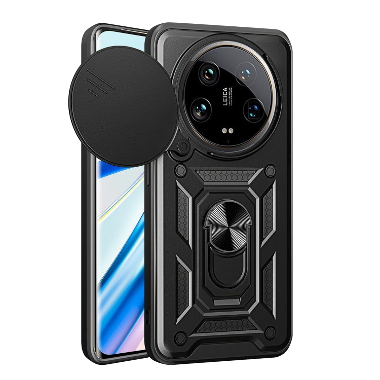For Xiaomi 14 Ultra Sliding Camera Cover Design TPU Hybrid PC Phone Case(Black) - 14 Ultra Cases by PMC TechLife | Online Shopping South Africa | PMC TechLife | Buy Now Pay Later Mobicred