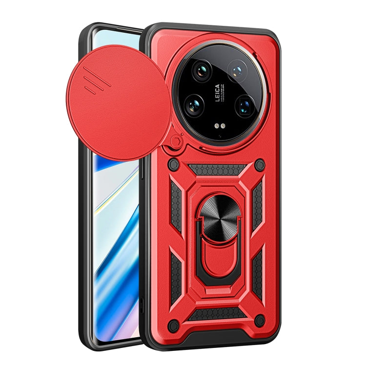 For Xiaomi 14 Ultra Sliding Camera Cover Design TPU Hybrid PC Phone Case(Red) - free shipping - PMC TechLife - Order now!