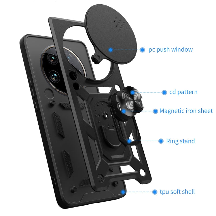 For Xiaomi 14 Ultra Sliding Camera Cover Design TPU Hybrid PC Phone Case(Rose Gold) - 14 Ultra Cases by PMC TechLife | Online Shopping South Africa | PMC TechLife | Buy Now Pay Later Mobicred