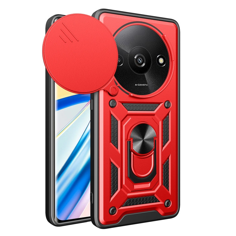 For Xiaomi Redmi A3 Sliding Camera Cover Design TPU Hybrid PC Phone Case(Red) - Xiaomi Cases by PMC TechLife | Online Shopping South Africa | PMC TechLife | Buy Now Pay Later Mobicred