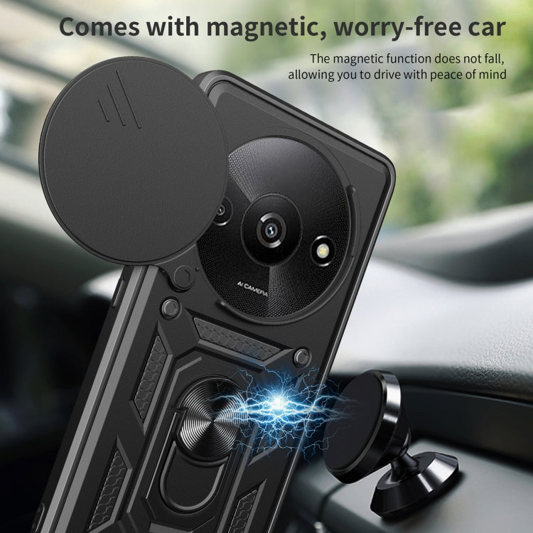 For Xiaomi Redmi A3 Sliding Camera Cover Design TPU Hybrid PC Phone Case(Gold) - Xiaomi Cases by PMC TechLife | Online Shopping South Africa | PMC TechLife | Buy Now Pay Later Mobicred