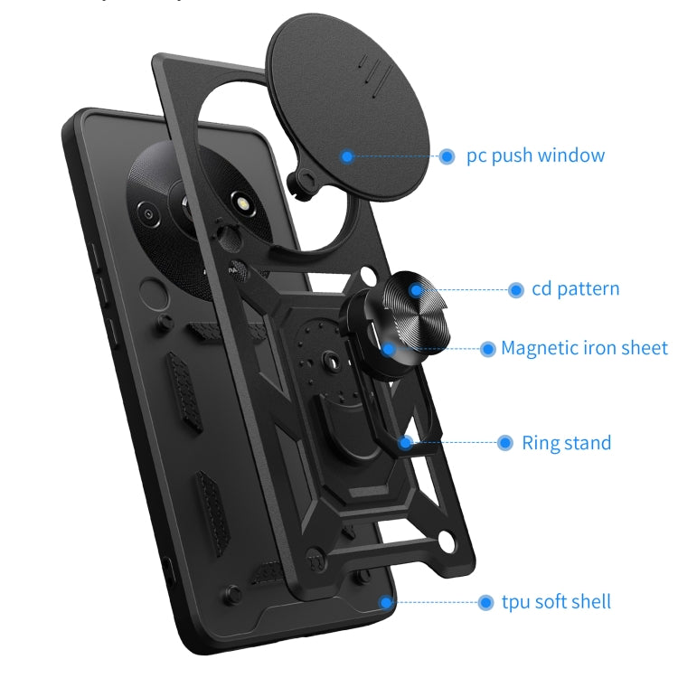 For Xiaomi Redmi A3 Sliding Camera Cover Design TPU Hybrid PC Phone Case(Rose Gold) - Xiaomi Cases by PMC TechLife | Online Shopping South Africa | PMC TechLife | Buy Now Pay Later Mobicred