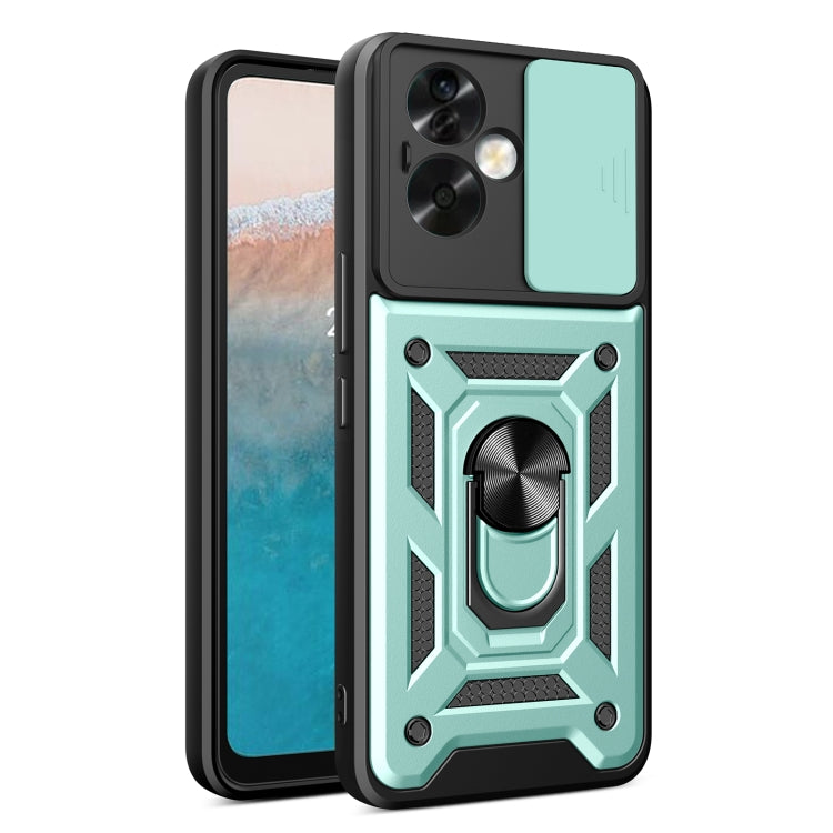 For OPPO A79 5G Global Sliding Camera Cover Design TPU Hybrid PC Phone Case(Mint Green) - OPPO Cases by PMC TechLife | Online Shopping South Africa | PMC TechLife
