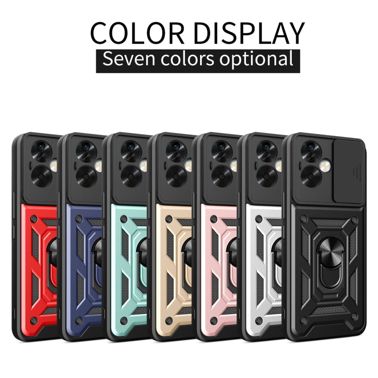 For OPPO A79 5G Global Sliding Camera Cover Design TPU Hybrid PC Phone Case(Mint Green) - OPPO Cases by PMC TechLife | Online Shopping South Africa | PMC TechLife