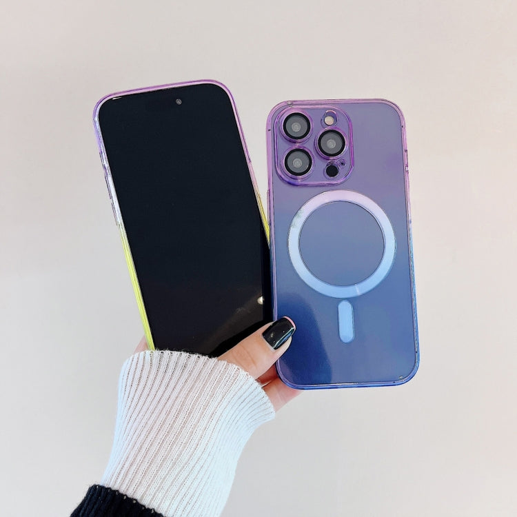 For iPhone 11 MagSafe Magnetic TPU + Acrylic Gradient Color Phone Case(Purple Blue) - iPhone 11 Cases by PMC TechLife | Online Shopping South Africa | PMC TechLife