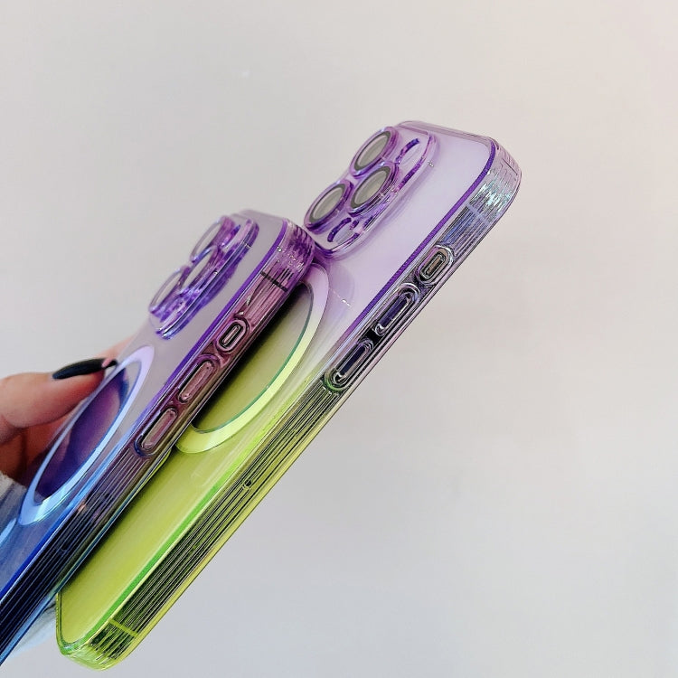 For iPhone 14 MagSafe Magnetic TPU + Acrylic Gradient Color Phone Case(Purple Blue) - iPhone 14 Cases by PMC TechLife | Online Shopping South Africa | PMC TechLife