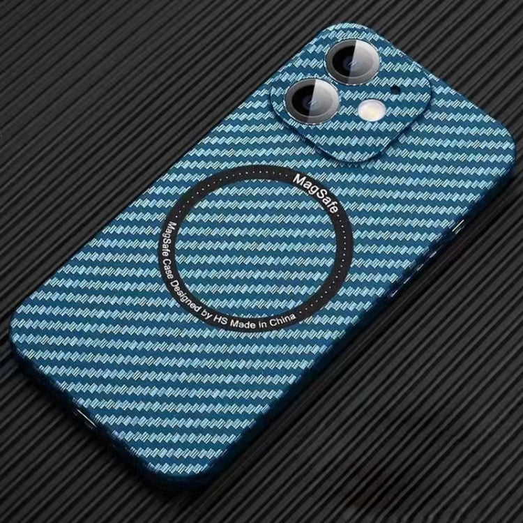For iPhone 12 MagSafe Magnetic PC Carbon Fiber Phone Case with Lens Film(Blue) - free shipping - PMC TechLife - Order now!