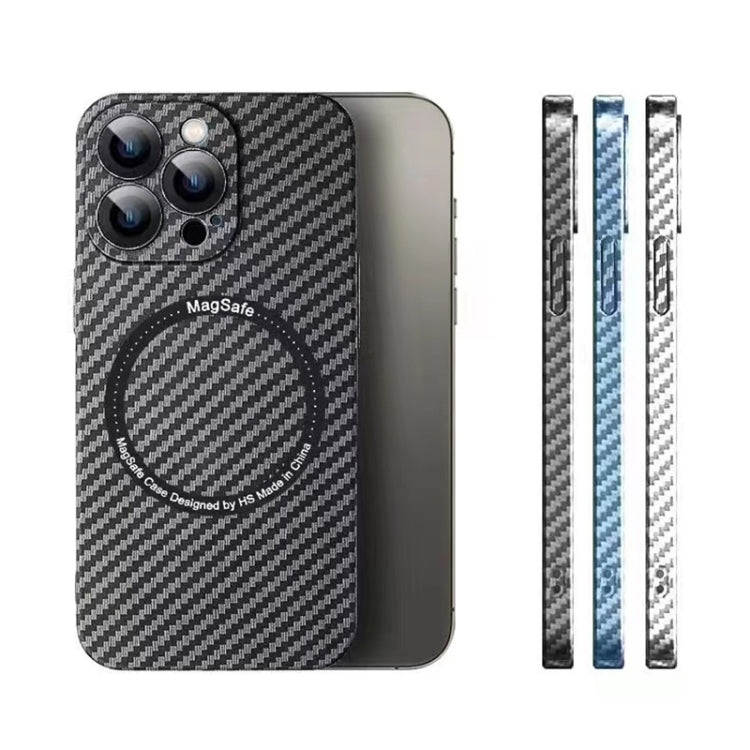 For iPhone 12 MagSafe Magnetic PC Carbon Fiber Phone Case with Lens Film(Blue) - free shipping - PMC TechLife - Order now!