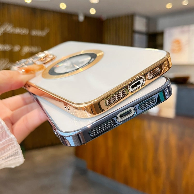 For iPhone 15 Pro Max Transparent Electroplated PC MagSafe Phone Case(Wine Red) - free shipping - PMC TechLife - Order now!