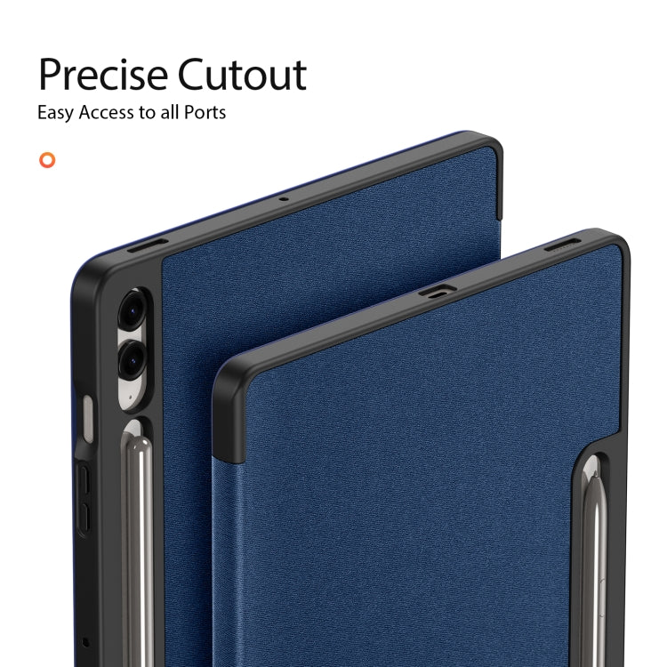 For Samsung Galaxy Tab S9 FE+ DUX DUCIS Domo Series Magnetic Flip Leather Tablet Case(Blue) - free shipping - PMC Jewellery - Order now!