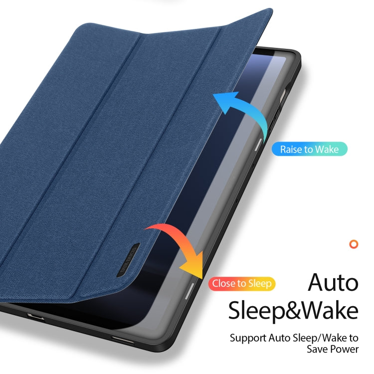 For Samsung Galaxy Tab S9 FE+ DUX DUCIS Domo Series Magnetic Flip Leather Tablet Case(Blue) - free shipping - PMC Jewellery - Order now!