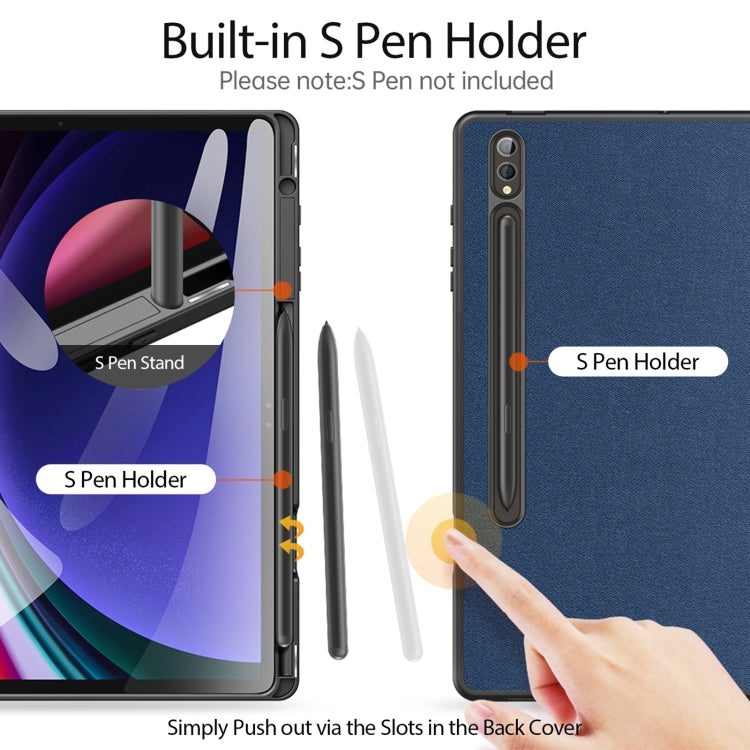 For Samsung Galaxy Tab S10+ DUX DUCIS Domo Series Magnetic Flip Leather Tablet Case(Blue) - free shipping - PMC Jewellery - Order now!