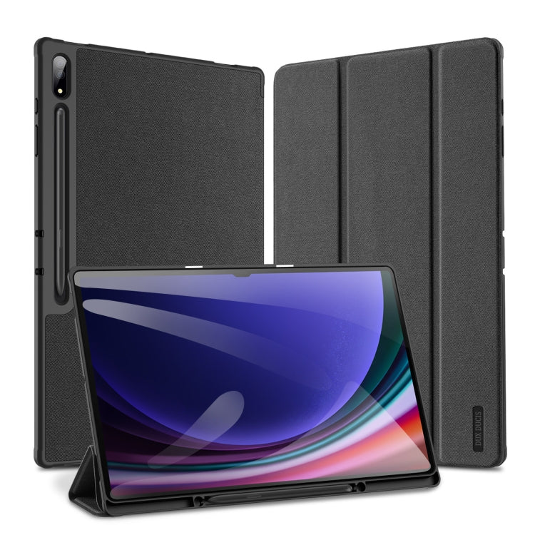 For Samsung Galaxy Tab S10 Ultra DUX DUCIS Domo Series Magnetic Flip Leather Tablet Case(Black) - free shipping - PMC Jewellery - Order now!