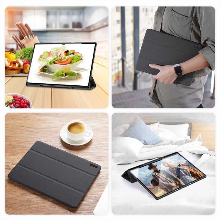 For Samsung Galaxy Tab S10 Ultra DUX DUCIS Domo Series Magnetic Flip Leather Tablet Case(Black) - free shipping - PMC Jewellery - Order now!