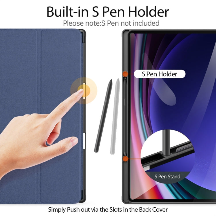 For Samsung Galaxy Tab S10 Ultra DUX DUCIS Domo Series Magnetic Flip Leather Tablet Case(Blue) - free shipping - PMC Jewellery - Order now!