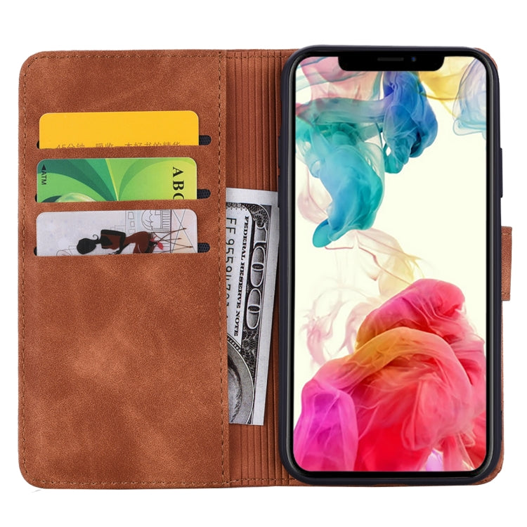 For iPhone 16 Plus Mandala Embossed Dual-Fold Calf Leather Phone Case(Brown) - free shipping - PMC TechLife - Order now!