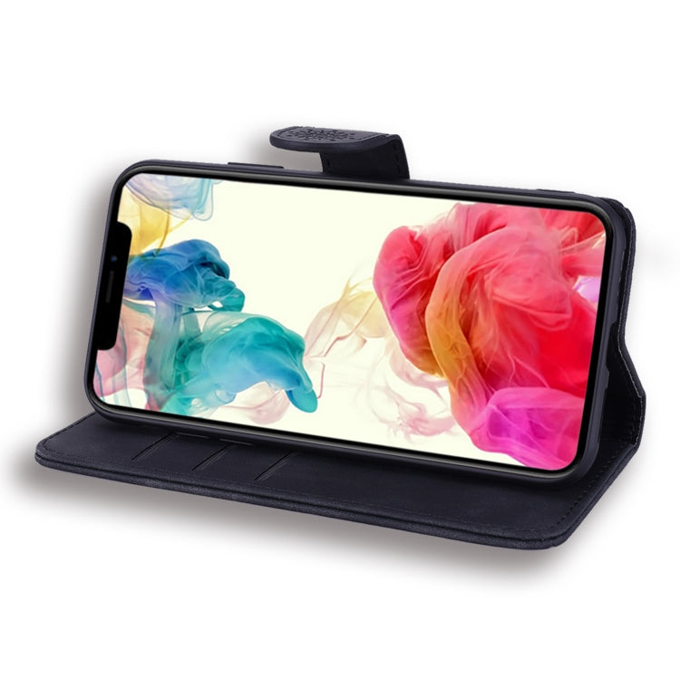 For iPhone 16 Mandala Embossed Dual-Fold Calf Leather Phone Case(Black) - iPhone 16 Cases by PMC TechLife | Online Shopping South Africa | PMC TechLife | Buy Now Pay Later Mobicred