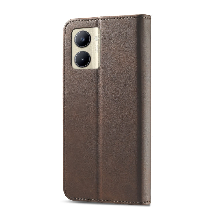 For Realme C33 2022 / C33 2023 LC.IMEEKE Calf Texture Horizontal Flip Leather Case(Brown) - Realme Cases by LC.IMEEKE | Online Shopping South Africa | PMC TechLife | Buy Now Pay Later Mobicred