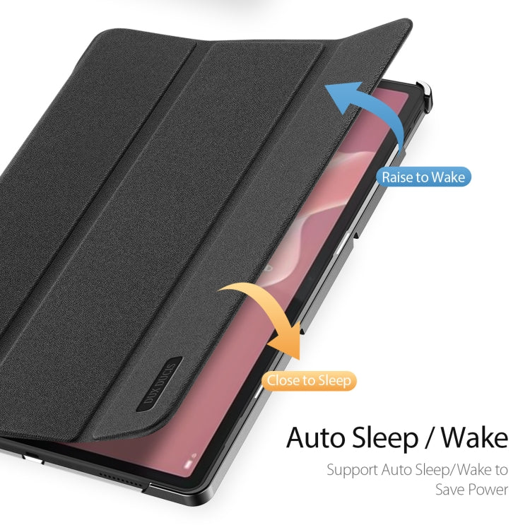 For Lenovo Tab P12 12.7 2023 DUX DUCIS Domo Series Magnetic Flip Leather Tablet Case(Black) - Lenovo by DUX DUCIS | Online Shopping South Africa | PMC TechLife | Buy Now Pay Later Mobicred