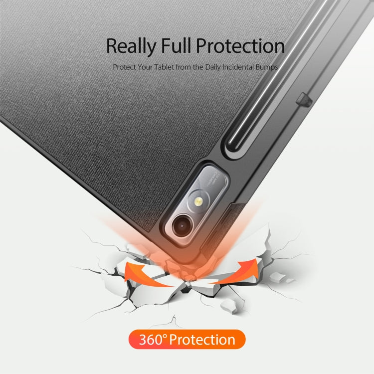 For Lenovo Tab P12 12.7 2023 DUX DUCIS Domo Series Magnetic Flip Leather Tablet Case(Black) - Lenovo by DUX DUCIS | Online Shopping South Africa | PMC TechLife | Buy Now Pay Later Mobicred