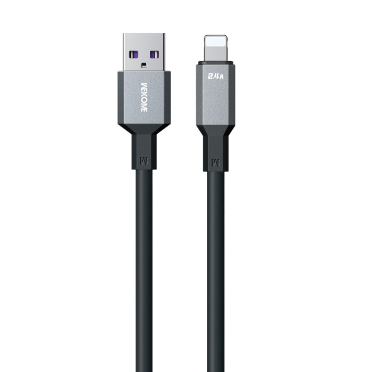 WK WDC-17 2.4A USB to 8 Pin Silicone Data Cable, Length: 1.2m(Black) - free shipping - PMC TechLife - Order now!
